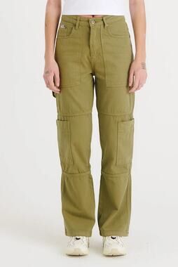 Ragged Priest Combat Jeans Green Khaki Denim High Rise Organic Cotton Cargo 28